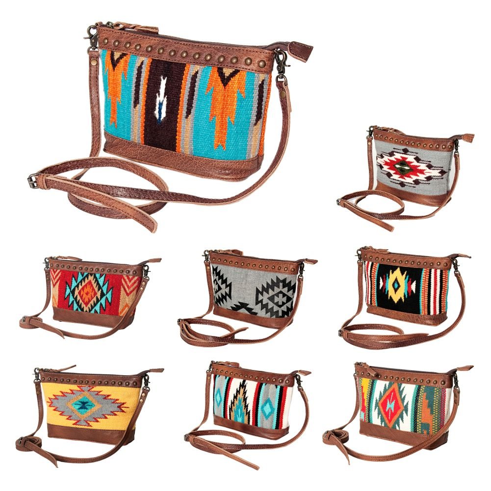 American Darling Saddle Blanket Genuine Leather Women Bag Western Handbag Purse