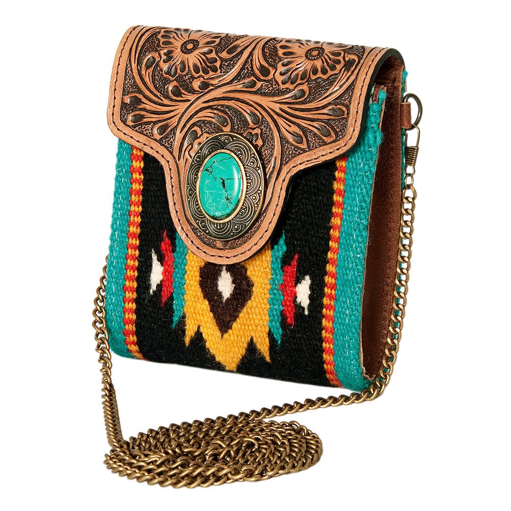 American Darling Hand Tooled Hair On Genuine Leather Women Bag Western Handbag Purse
