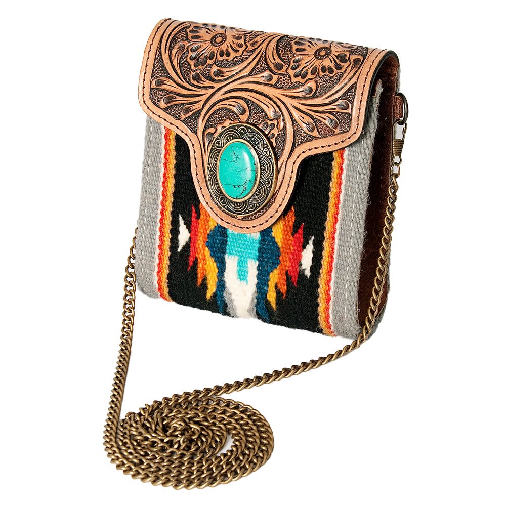 American Darling Hand Tooled Hair On Genuine Leather Women Bag Western Handbag Purse