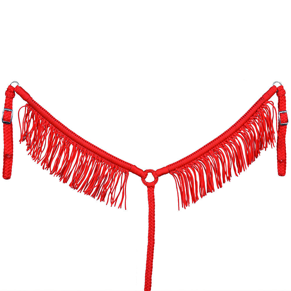 Horse Breast Collar Flat Braided Paracord With Fringes By Hilason