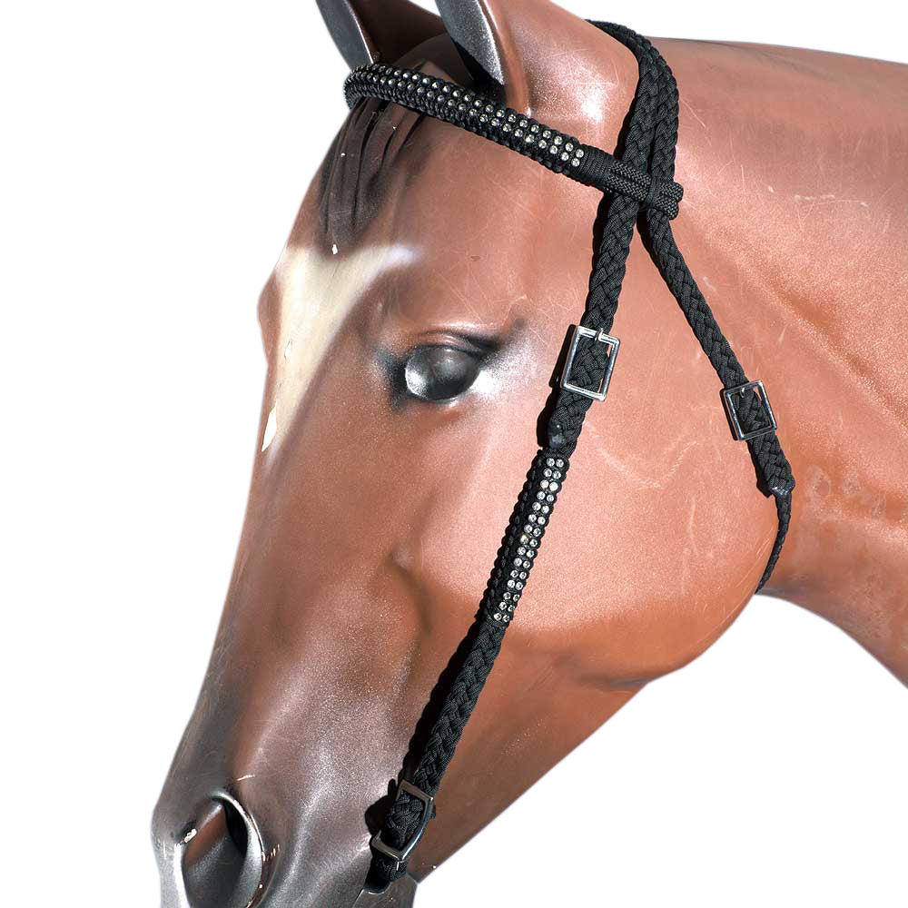 Horse Bridle Headstall Flat Braided Paracord Crystal Hilason