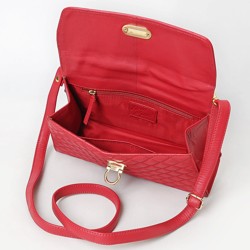 Never Mind Western Cross Body Genuine Leather Handbag Purse Wallet Bag For Women Girls