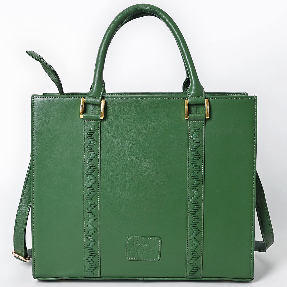 Never Mind  Briefcase Genuine Leather Women Bag Western Handbag Purse