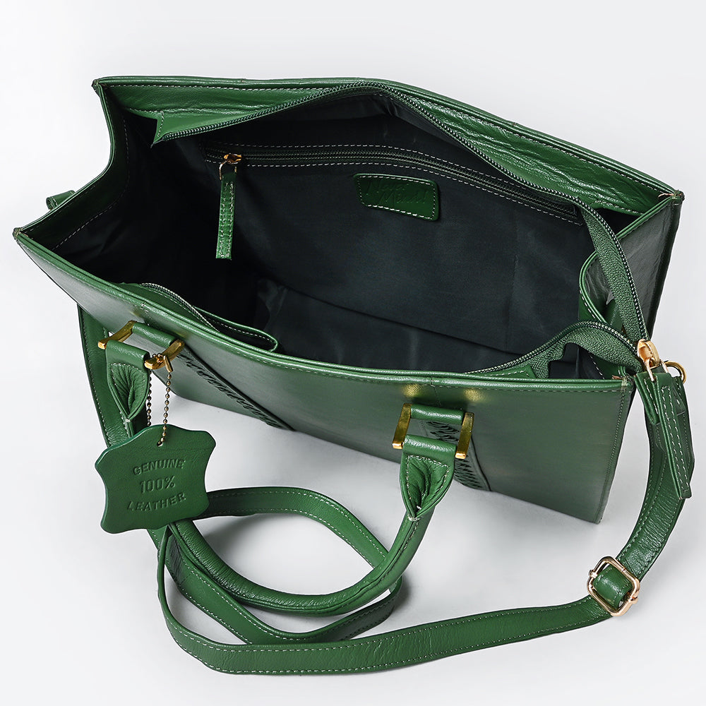 Never Mind  Briefcase Genuine Leather Women Bag Western Handbag Purse