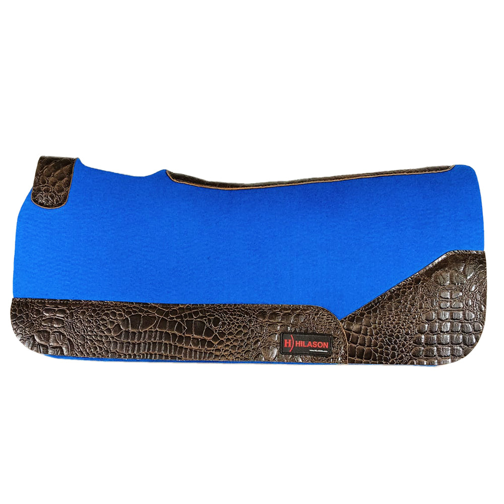 32X30 In Hilason Western Felt Horse Saddle Pad W/ Croc Leather Border