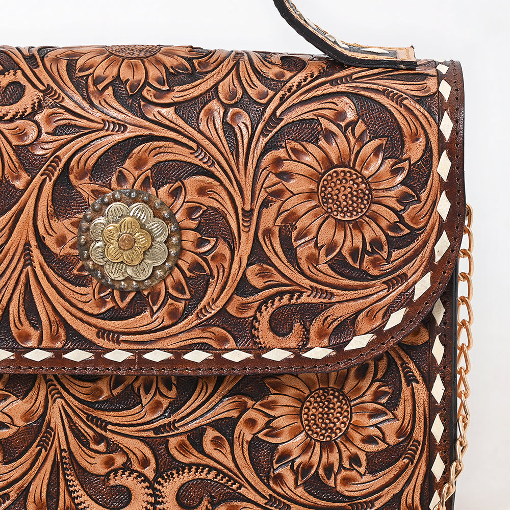 American Darling Crossbody Hand Tooled Genuine Leather Women Bag Western Handbag Purse
