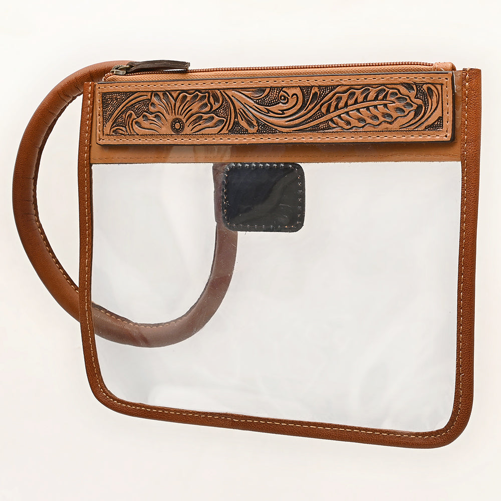 American Darling Western Hand Tooled Carved Genuine Leather Clear Bag Women Bag Handbag Purse