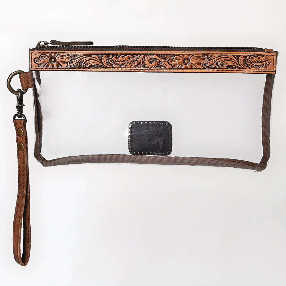 American Darling Western Hand Tooled Carved Genuine Leather Clear Bag Women Bag Handbag Purse