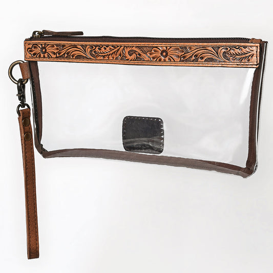 American Darling Western Hand Tooled Carved Genuine Leather Clear Bag Women Bag Handbag Purse