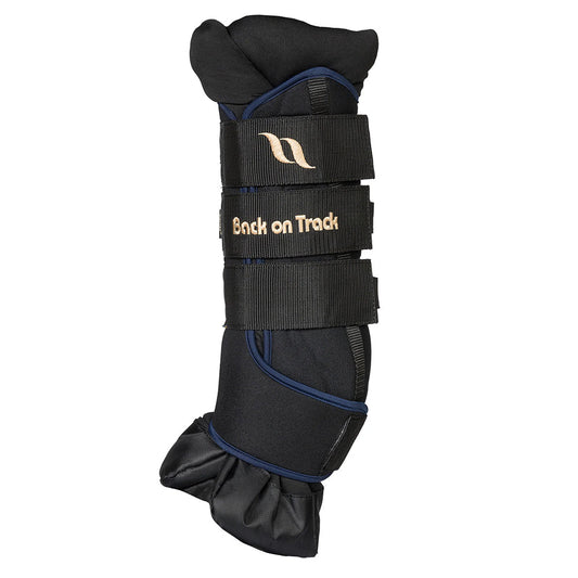 Back On Track Horse Leg Pair Royal Quick Wraps Deluxe Polyester Black Flexible Protective Boots