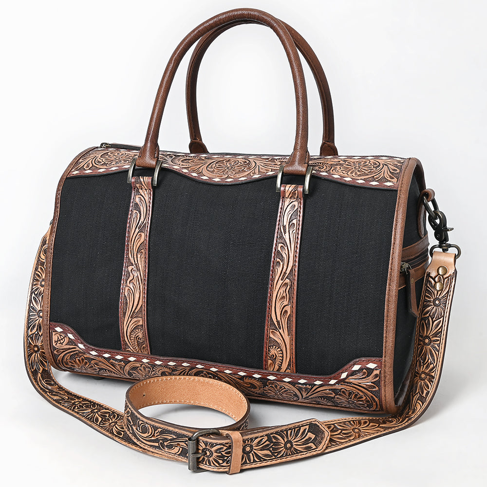 American Darling Duffel Hand Tooled Saddle Blanket Genuine Leather Women Bag Western Handbag Purse