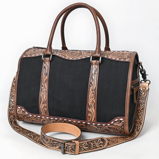 American Darling Duffel Hand Tooled Saddle Blanket Genuine Leather Women Bag Western Handbag Purse