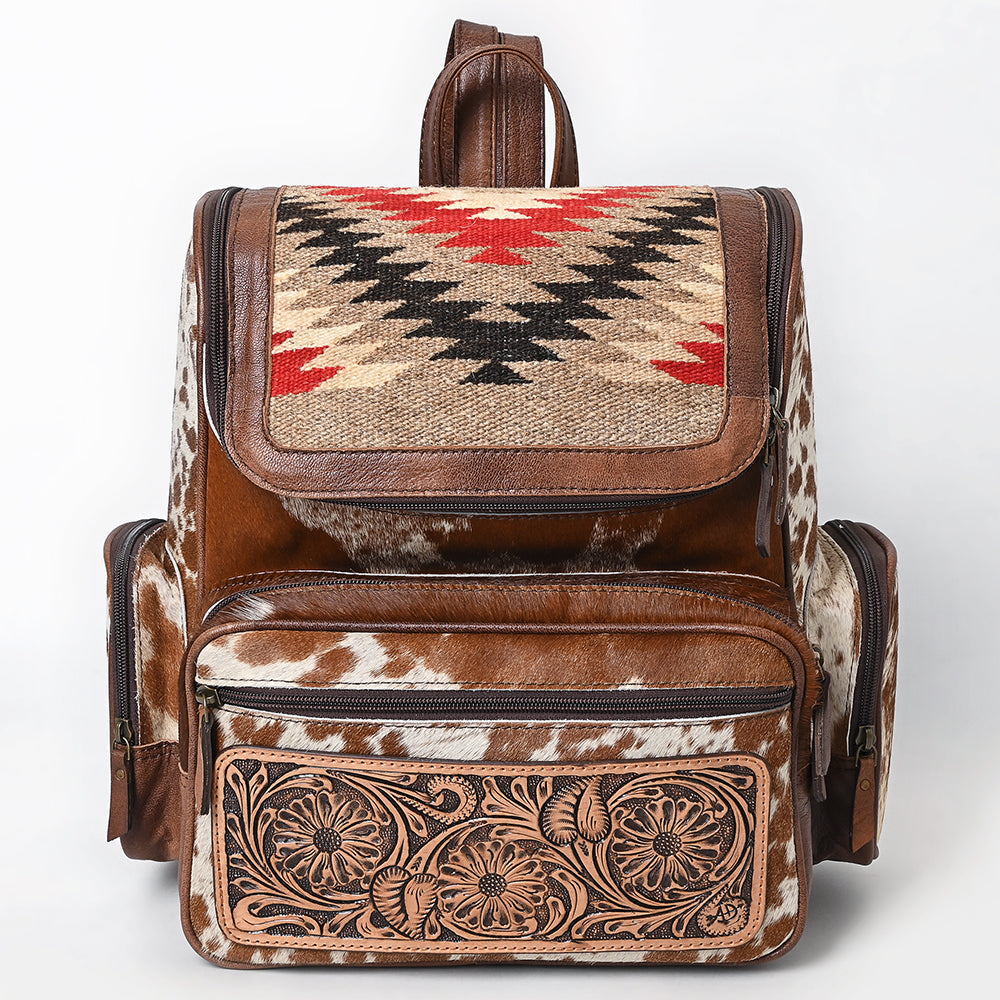 American Darling Backpack Saddle Blanket Hand Tooled Hair On Genuine Leather Women Bag Western Handbag Purse