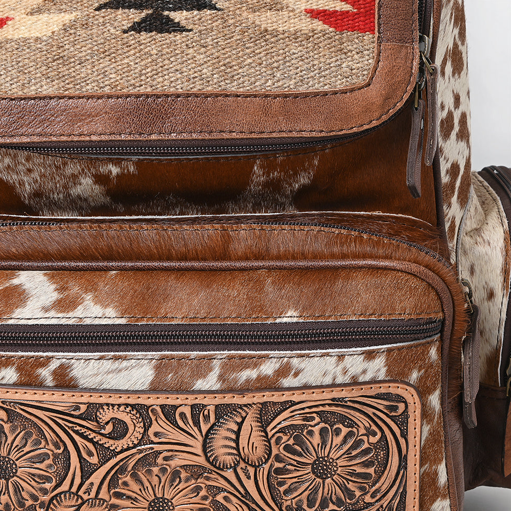 American Darling Backpack Saddle Blanket Hand Tooled Hair On Genuine Leather Women Bag Western Handbag Purse