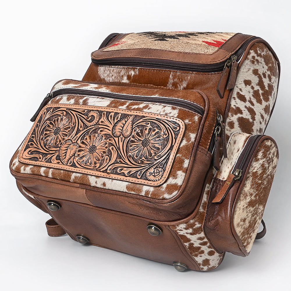 American Darling Backpack Saddle Blanket Hand Tooled Hair On Genuine Leather Women Bag Western Handbag Purse