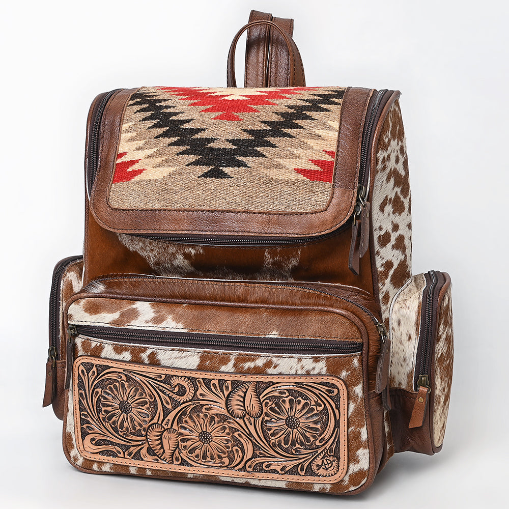 American Darling Backpack Saddle Blanket Hand Tooled Hair On Genuine Leather Women Bag Western Handbag Purse