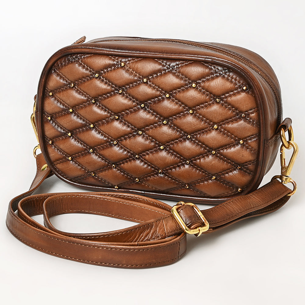 American Darling Western Cross Body Genuine Leather Handbag Purse Wallet Bag For Women Girls Brown