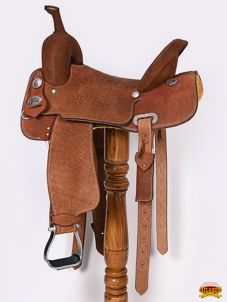 Hilason Western Horse Saddle Barrel Racing Trail Pleasure Genuine Leather Brown