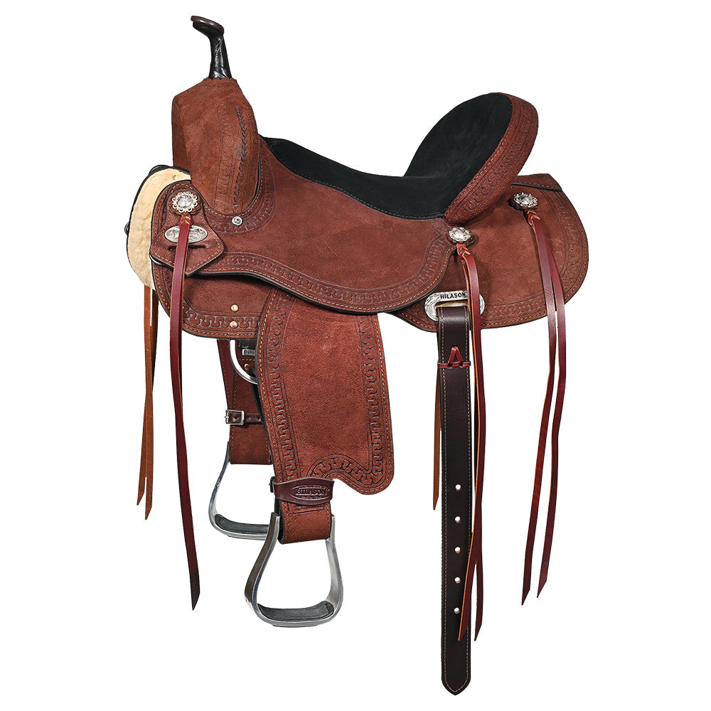 Hilason Western Horse Flex Tree Saddle American Leather Trail Barrel