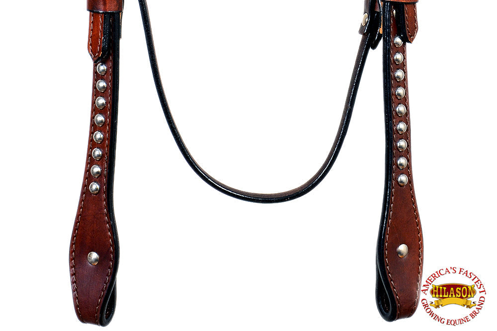 HILASON Western Horse Headstall Genuine American Leather brown