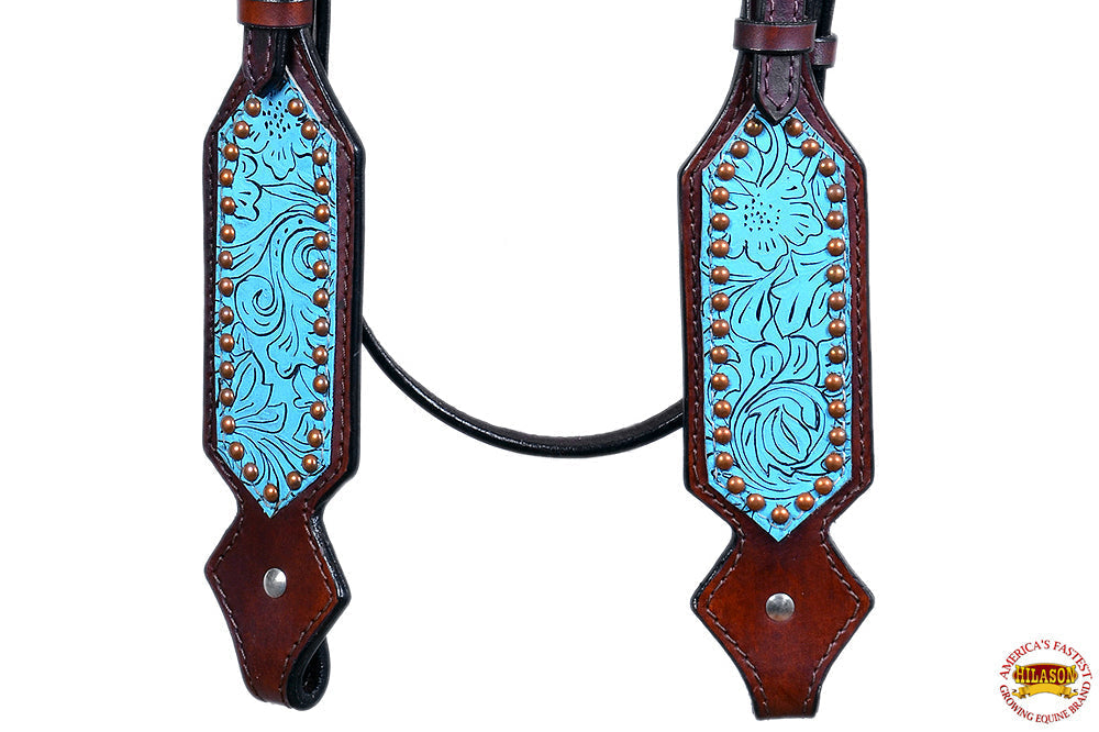 HILASON Western Horse Headstall Genuine American Leather brown