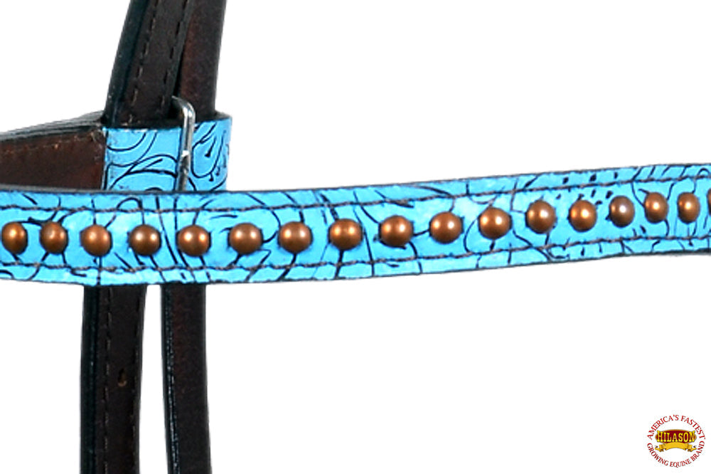 HILASON Western Horse Headstall Genuine American Leather brown