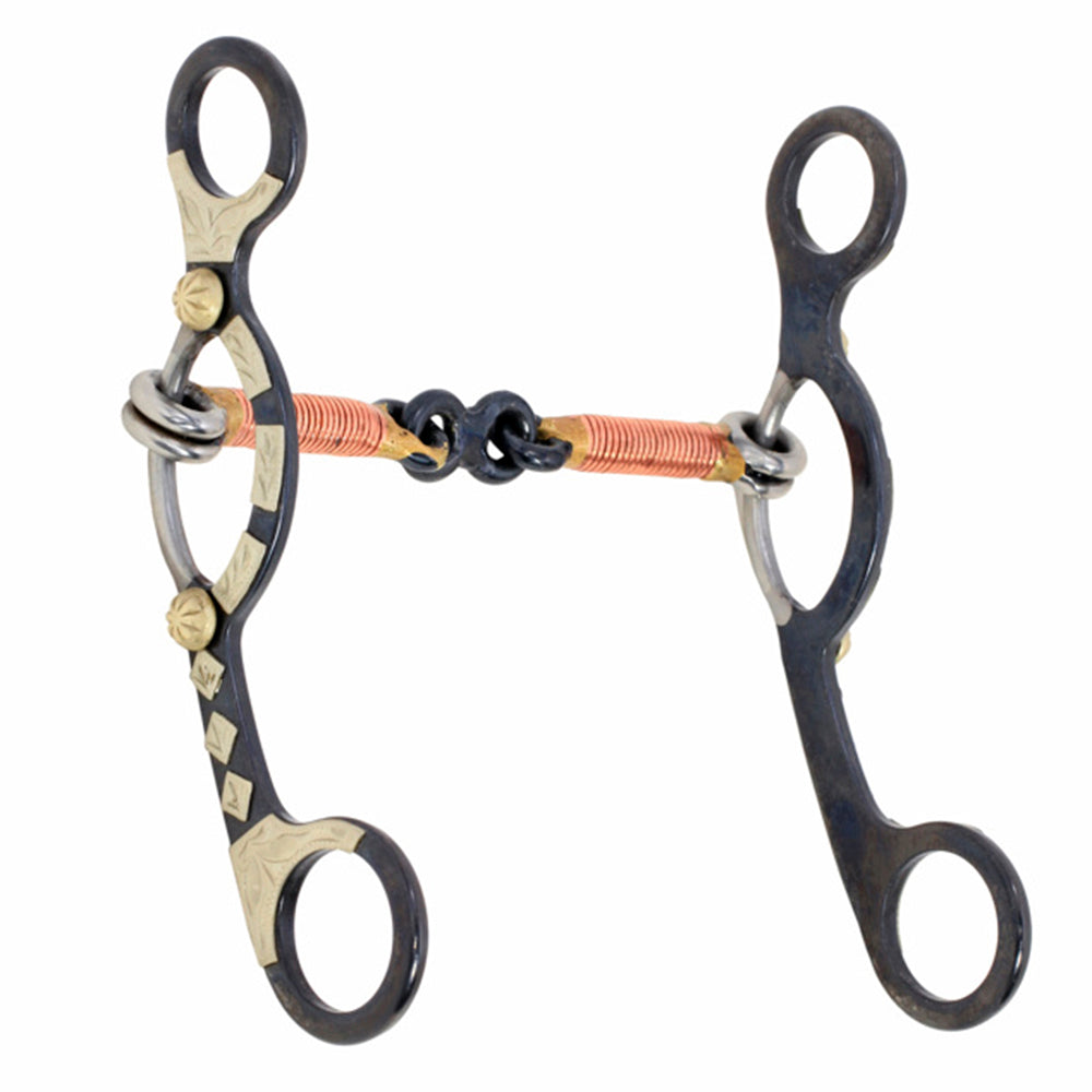 HILASON Black Steel Diamond Trim Horse Gag Bit Sweet Iron Dog Bone 5-1/4" Mouth