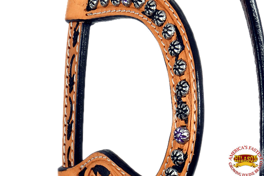 Hilason Western Horse One Ear Headstall Bridle American Leather Tan
