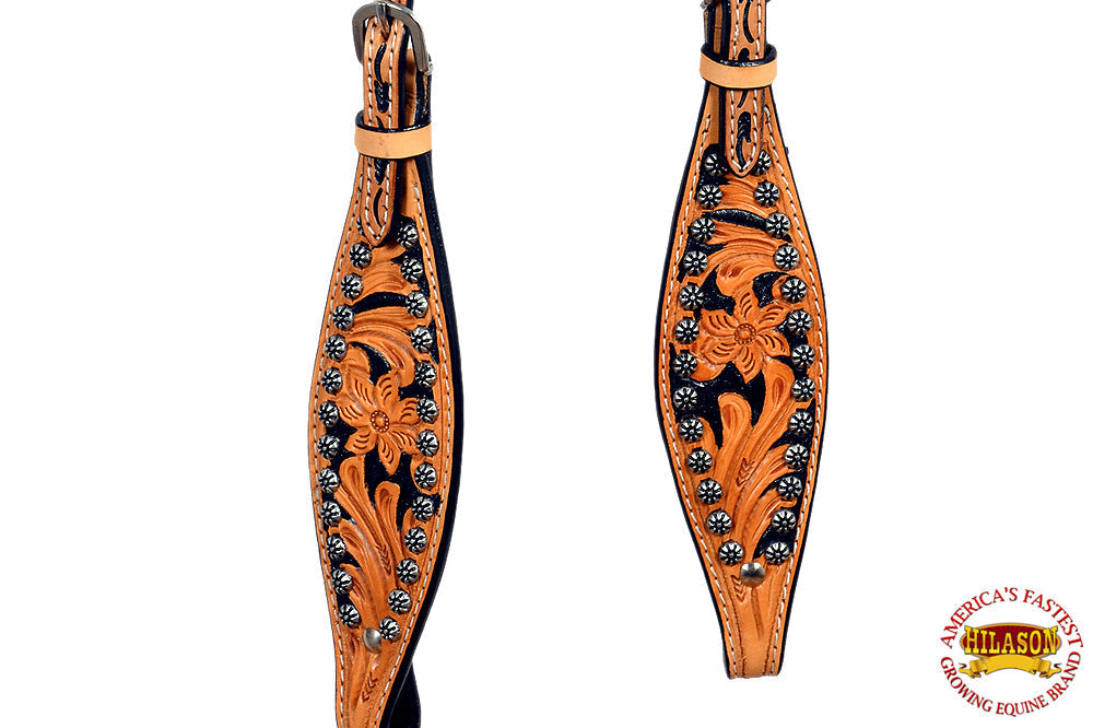 Hilason Western Horse One Ear Headstall Bridle American Leather Tan