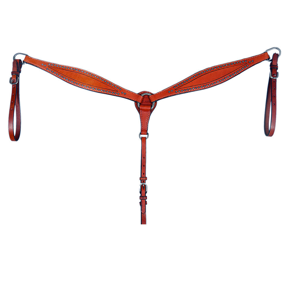HILASON Western Horse Breast Collar Tack Genuine American Leather Mahogany
