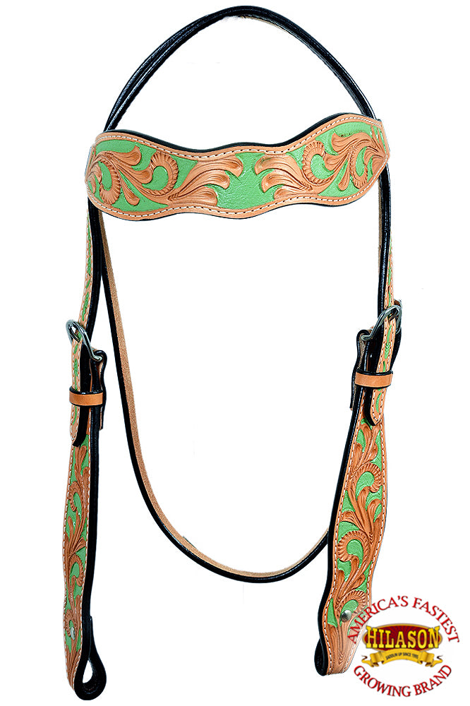 Hilason Western Horse Headstall Bridle American Leather Light Tan