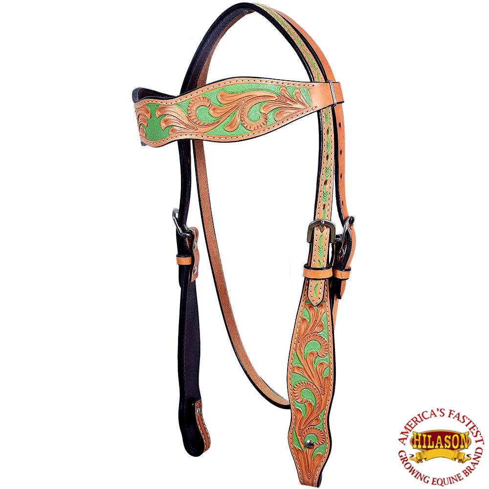 Hilason Western Horse Headstall Bridle American Leather Light Tan