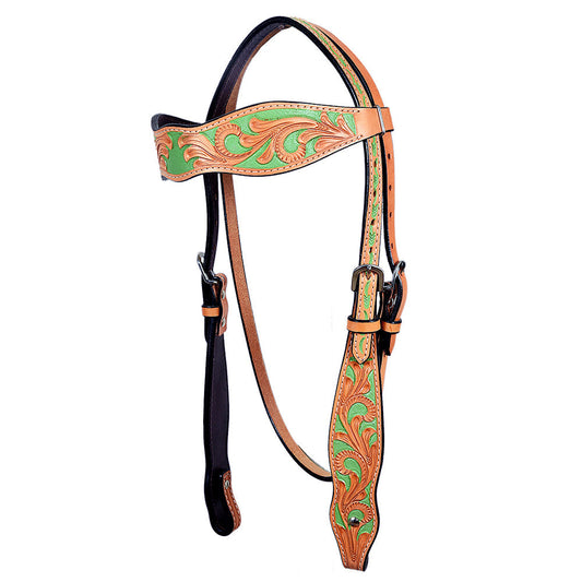 Hilason Western Horse Headstall Bridle American Leather Light Tan