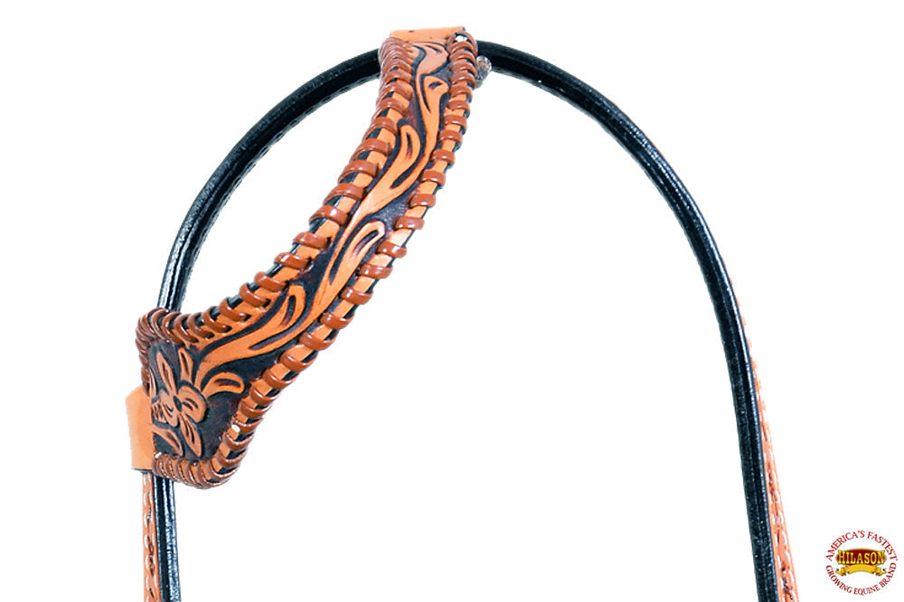 Hilason Western Horse One Ear Headstall Bridle American Leather Tan