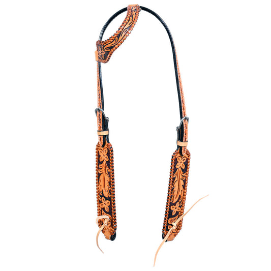 Hilason Western Horse One Ear Headstall Bridle American Leather Tan