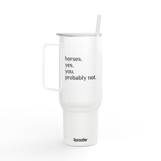 Insulated Tumbler with Lid, 40oz (Engraving) - Horses. Yes.