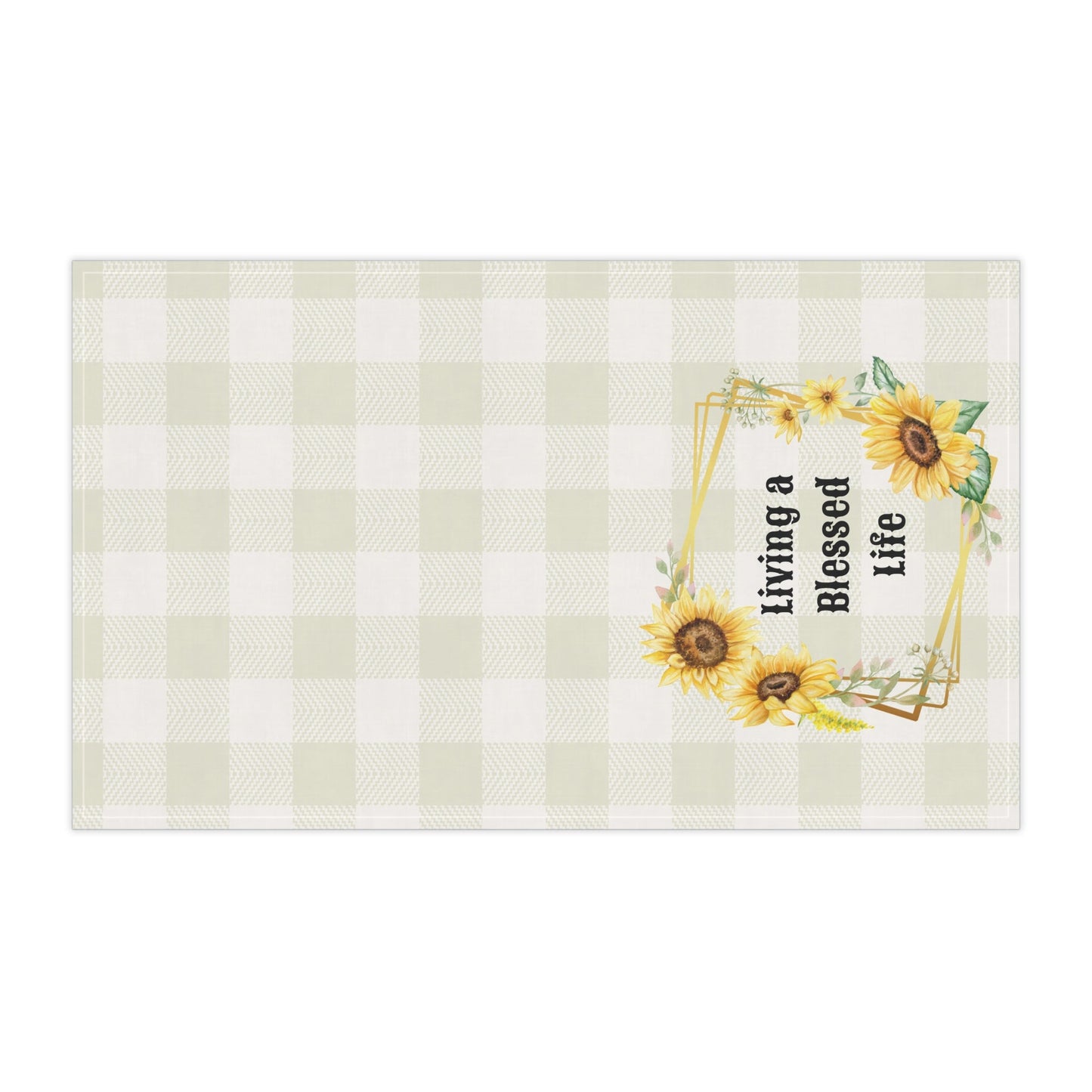 Sunflower-Themed Tea Towels: Living a Blessed Life - Perfect for Home Decor, Gifts, Kitchen, or Farmhouse Style