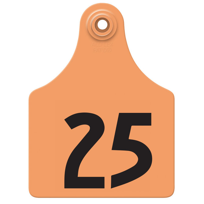 1-25 yellow Allflex: Maxi Fem/Sm Male