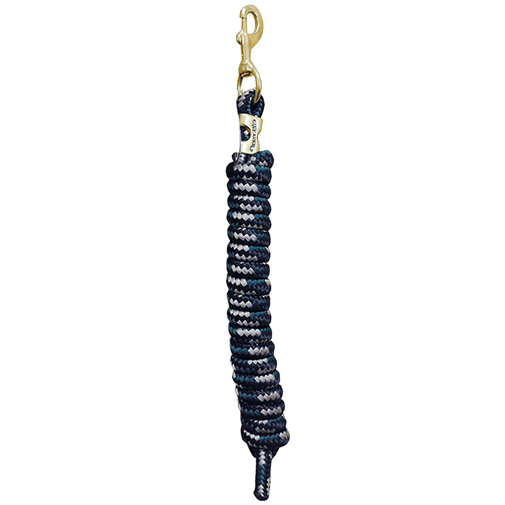 Black Hunter Green Tan Weaver Tack Horse Poly Lead Rope W/ Solid Brass 225 Snap