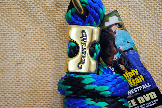 Black Green Blue Weaver Tack Horse Poly Lead Rope W/ Solid Brass 225 Snap