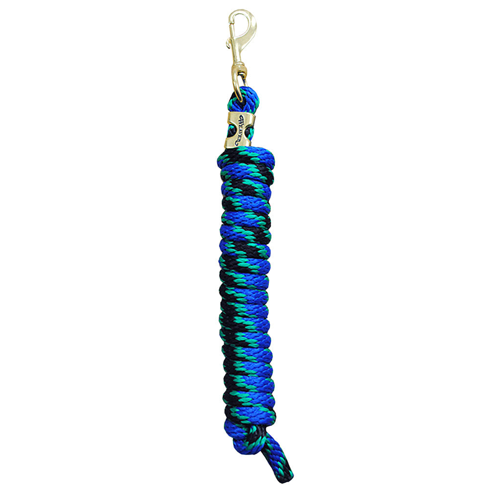 Black Green Blue Weaver Tack Horse Poly Lead Rope W/ Solid Brass 225 Snap