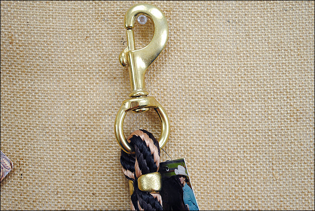 Black Brown Tan Weaver Tack Horse Poly Lead Rope W/ Solid Brass 225 Snap