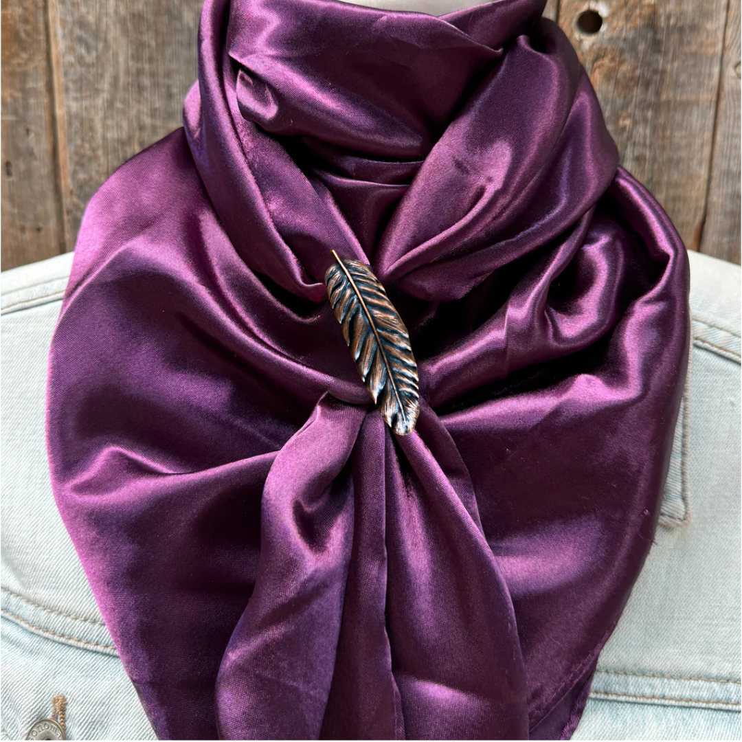 35X35" Solid Plum Wild Rag / Scarf WRS21 - Western Concho Wild Rag Slides - Assorted