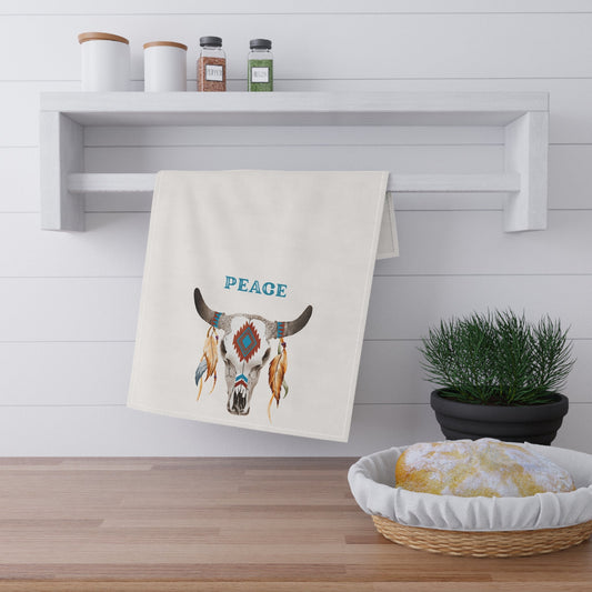 Southwestern Colors Peace Tea Towels, Kitchen Linens, Decorative Hand Towels, Home Gift Towels, Housewarming Hostess Gift, House Decor