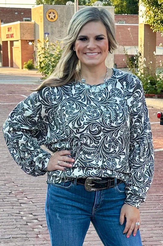 TOOLED IN LOVE SWEATER TOP