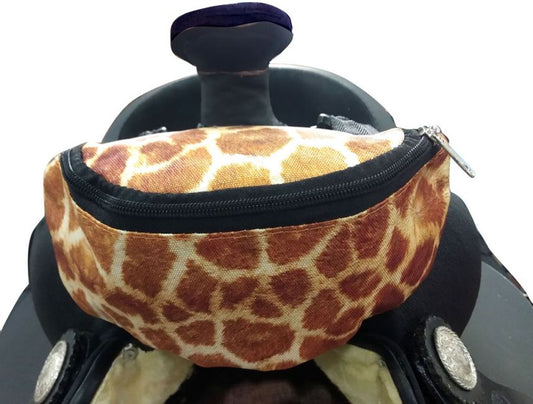 Giraffe print Insulated Nylon Saddle Pouch