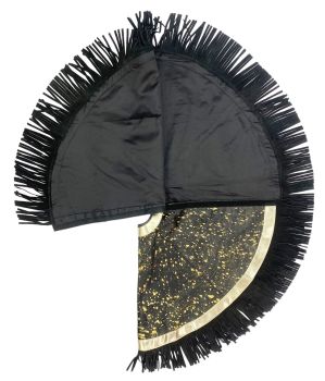 Cowhide Leather Christmas Tree Skirt - Gold Acid Wash