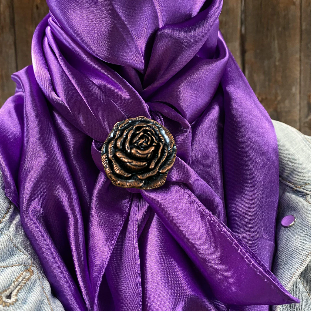 35X35" Solid Purple Wild Rag / Scarf WRS1 - Western Concho Wild Rag Slides - Assorted