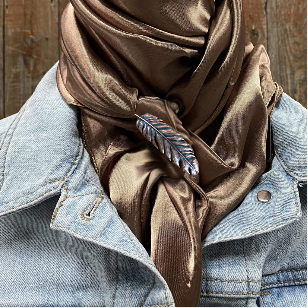 35X35" Solid Tan Wild Rag / Scarf WRS7 - Western Concho Wild Rag Slides - Assorted