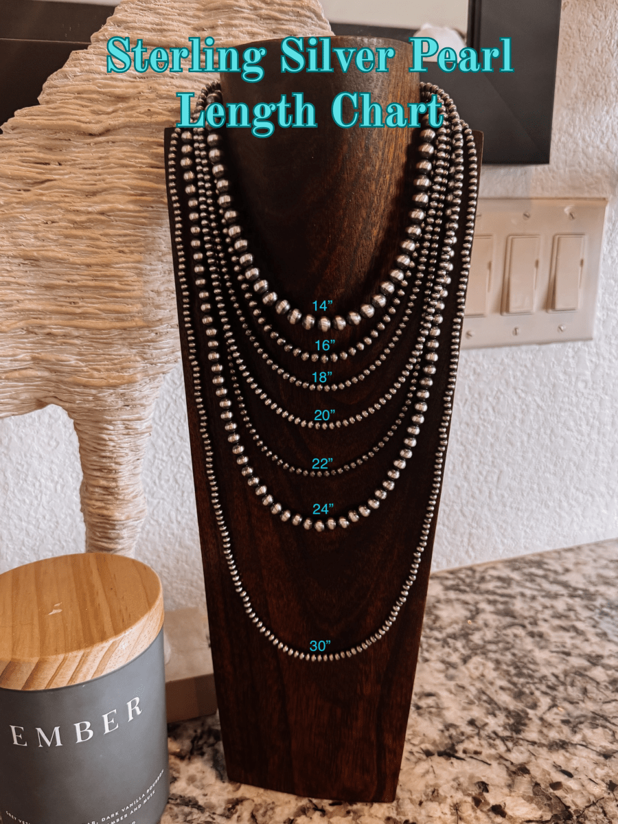 6mm Sterling Silver Pearl Necklace 14"-36"